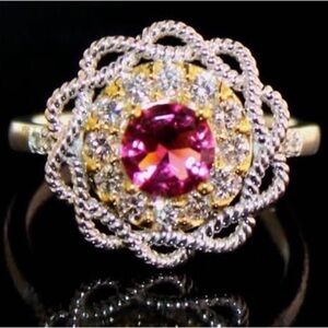1.5 Carat Lab Grow Ruby/Diamond Ring - Size 7